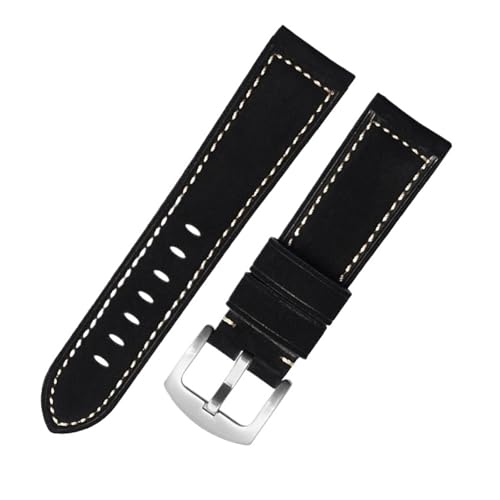 Bracelet de montre en cuir cheval fou fait main vintage en vachette 19mm-24mm