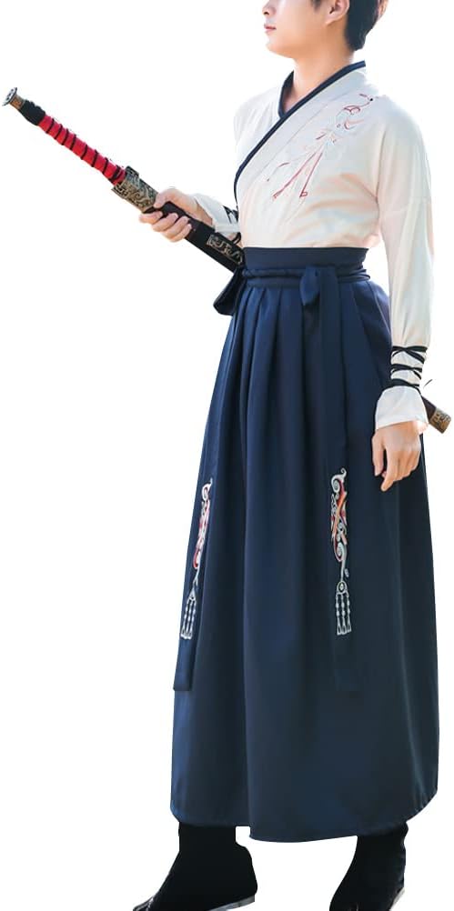 GenericChinese Swordsman Costume Tradtional Hanfu Outfit Ancient Tang Dynasty Cosplay Women Men Martial Arts Fancy Dress