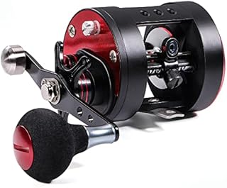 Sougayilang Round Baitcasting Reel with Star Drag Reinforced Graphite Body, Baitcaster Reel for Catfish and Salmon, Inshore Conventional Reel-Right Handle