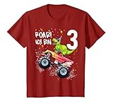 Geburtstag 3 Jahre Dinosaurier Monster Truck Jungen Mädchen T-Shirt