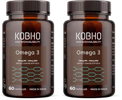 Omega-3 de Alta Absorción – 60 Cápsulas con EPA y DHA en Forma rTG - Sin Regusto a Pescado - Certificado IFOS - Fabricado en España (Paquete de 2)
