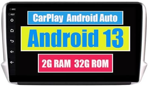 Camera De Recul Sans Fil Autoradio Android 10 Pour Peugeot 2008/208 2012-2018 - 2Go/64Go, CarPlay Sans Fil, Android Auto, GPS, Caméra Recul Carplay Peugeot 208