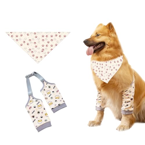 technodry Dog Leg Protectors – Soft Velvet Dog Sleeve for Elbow & Joint Support, Recovery Pad for Arthritis or Surgery and Mouth Wipe Towel, Comfortable Fit for Dogs in Healing or Daily Use