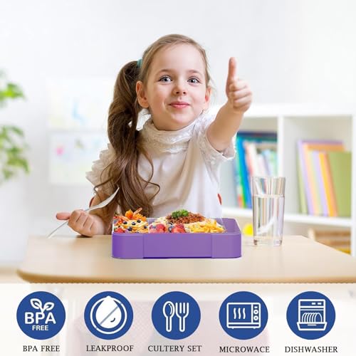 Luoqun88 Bento Lunch Box, 1330ml, 6 Compartments, Leak-Proof, Microwave & Dishwasher Safe - Image 3