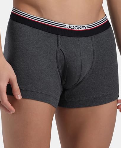 Image of Jockey UI22 Men Super Combed Cotton Rib Trunk with Ultrasoft Waistband