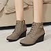 Womens Wedge Heel Boots Lace Up Buckle Ankle Boots Teen Girls Round Toe Stylish Short Booties Plus Size Bootie Shoes