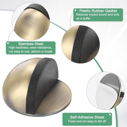 Butée de porte bronze vert en demi-dôme design acier inoxydable - 3