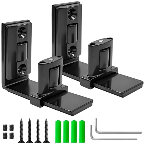 Sliding Barn Door Bottom Floor Guide Wall Mount Barn Door Floor Guide Adjustable U Shape Flexible Flush Design-Black(2 Pack)