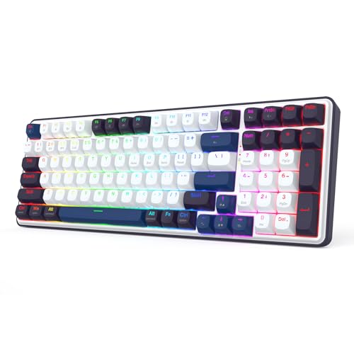 Image of Redragon K744 PRO 99 Keys Wireless Gasket RGB Gaming Keyboard, 3-Mode Mechanical Keyboard w /Hot-Swap Socket, Round PBT Keycaps & 5-Layer Noise Dampening, Custom Linear Switch
