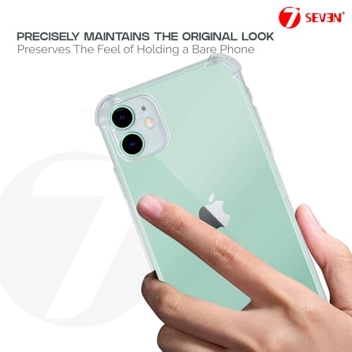 Image of 7SEVEN Compatible with iPhone 11 Transparent Back Cover Soft TPU Silicone Case Shockproof Flexible Bumper Raised Camera Edges Protection Slim and Lightweight Crystal Clear Protective Phone Case