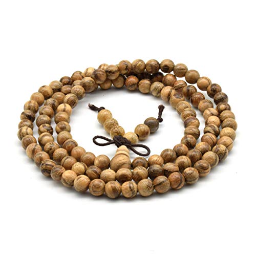 天然木ベトナム沈香数珠 男性用女性用ブレスレット 自動車お飾り 優雅念珠 木質の装飾品 (丸珠 6mm直径 108玉)