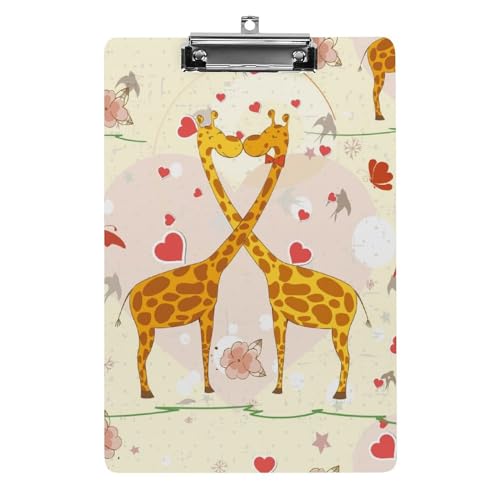 Porte-bloc A4 girafe papillon planchettes à pince pour bureau