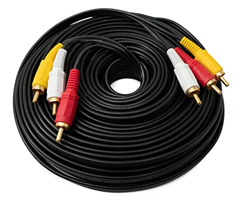 Câble RCA 3 RCA 20 m adaptateur AV composite stéréo mâle mâle noir
