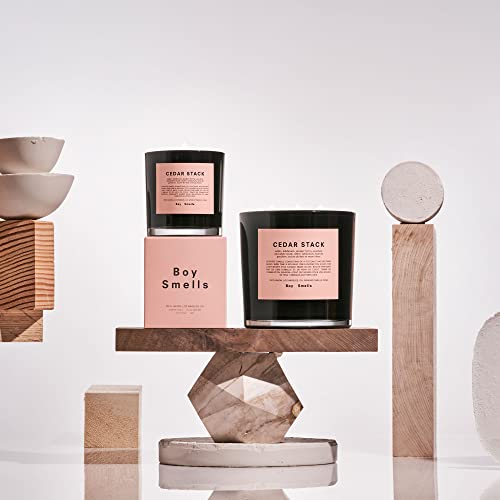 Cedar Stack Boy Smells Candle | 50 Hour Long Burn | Coconut & Beeswax Blend | Luxury Scented Candles For Home (8.5 Oz) #TOP6