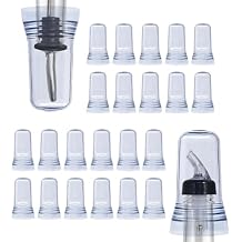 Esatto 24 Pieces Pour Spout Covers - Translucent Liquor Bottle Toppers, Universal Bottle Pour Dispenser, Liquor Bottle Covers Bottle Cover Dust for Home Kitchen Tools Supplies