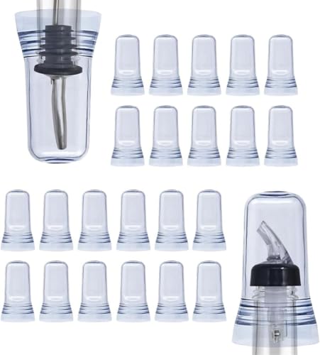 Esatto Pour Spout Covers - Translucent Liquor Bottle Toppers, Universal Bottle Pour Dispenser, Liquor Bottle Covers Bottle Cover Dust for Home Kitchen Tools Supplies by Esatto - Used condition - Image 2