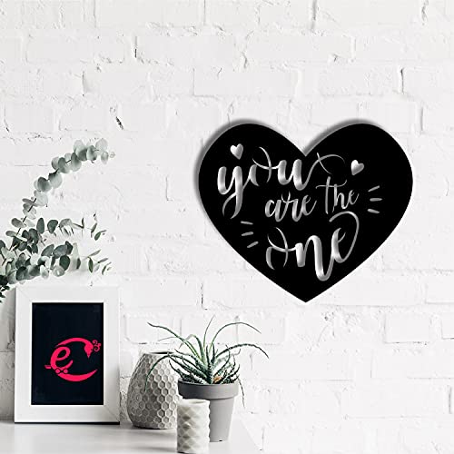 Image of eCraftIndia You are The One Love Heart Wooden Wall Decor for Living Room Bedroom | Home Wall Decor Items | Wall Art for Home Decor| Valentine Gift for Girlfriend Boyfriend Husband Wife Her Him