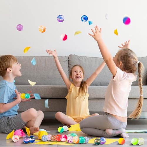 JOYIN 24 Stück 32 mm Flummies für Kinder, Flummi Mitgebsel Kindergeburtstag, Gummibälle Kleine Weihnachten Geschenke Adventskalender für Kinder, Strumpffüller