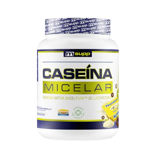 MM SUPPLEMENTS - Caseína Micelar - 1 Kg - Sabor Natillas de Vainilla - Caseína Proteína - Aumenta la Masa Muscular - Liberación Prolongada de Aminoácidos - Recuperación Post Entreno