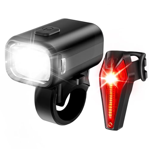 LED Fahrradlicht Set, StVZO Zugelassen Fahrrad Licht Vorne und Rücklicht Fahrradbeleuchtung Set mit 1000mAh Akku, 50 LUX Fahrradlicht Set USB Aufladbar IPX5 Wasserdicht Fahrrad Lichter LED Set LED Fahrradlicht Set, StVZO Zugelassen Fahrrad Licht Vorne und Rücklicht Fahrradbeleuchtung Set mit 1000mAh Akku, 50 LUX Fahrradlicht Set USB Aufladbar IPX5 Wasserdicht Fahrrad Lichter LED Set