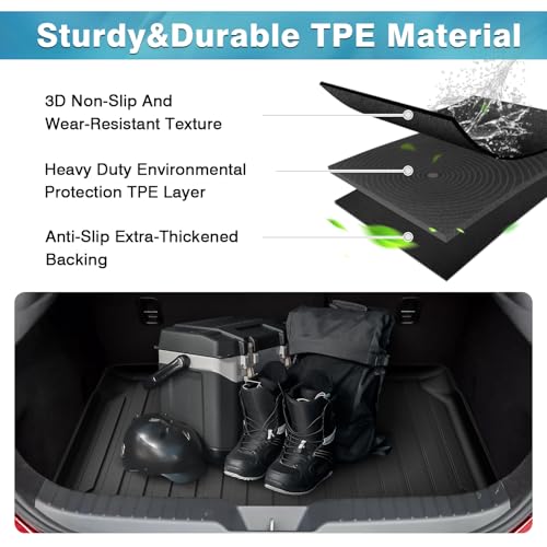 Image of Mixsuper Custom Fit Cargo Liner for 2019-2025 2026 Mazda 3 Hatchback Trunk Liner All Weather Rear Cargo Trunk Mat (Does Not Fit Sedan Models) Black