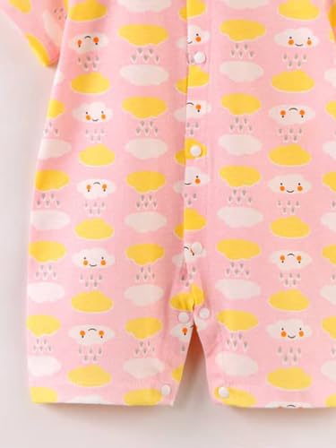 Image of Bold N Elegant Cute Animal Print Cotton Half Sleeve Newborn Baby Boy Girl Rompers Jumpsuit Onesie Bodysuit for Infant Toddler Children Clothes