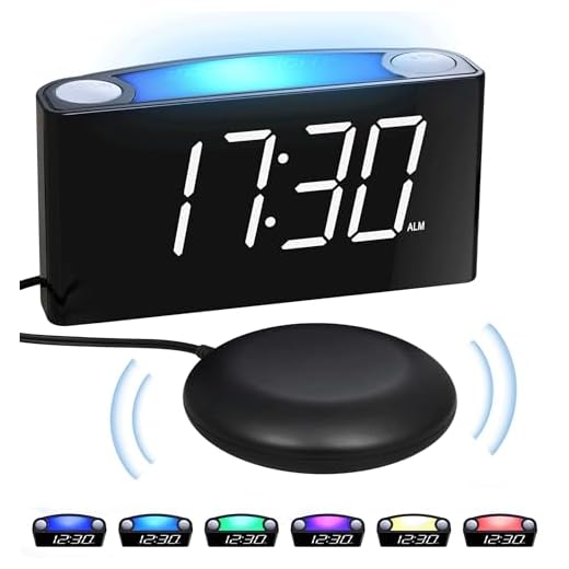 Extra Loud Alarm Clock with Bed Shaker, Vibrating Alarm Clock for Heavy Sleepers Deaf Hearing Impaired, 2 USB Chargers Nightlight,Large LED Display &Dimmer,Snooze 12/24H DST Plug-in Battery Backup