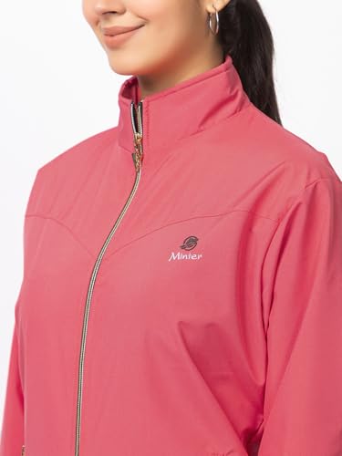 Image of Minter Full Sleeve Regular Fit Stylish Zippered with Pockets Solid Windcheater for Women
