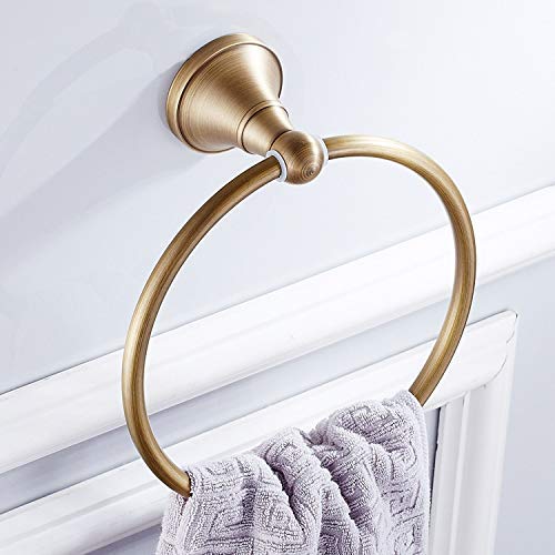 Rustic Wall Mount Towel Ring Solid Brass Round Base Bronze Finish Bathroom Accessories Gf7