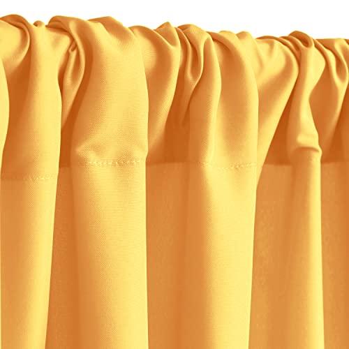 Hiasan Orange Yellow Backdrop Curtains For Parties, Polyester Photography Backdrop Drapes For Family Gatherings, Wedding Decorations, 5Ftx7Ft, Set Of 2 Panels #TOP1
