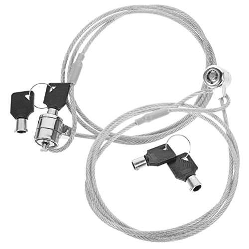 Uonlytech 2 Sets Laptop Security Cable Lock Keyed Mechanism 1.2m Computer Locking Wire for Notebooks and Tablets Portable Anti-theft Protection for Outdoor Use
