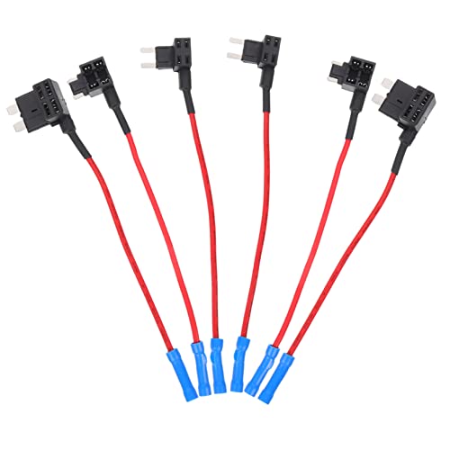 SOPOTUTU 6 Piezas Portafusibles Línea para Coche Mini Fusible Tap con Soporte Estándar para Protección de Circuito Accesorios de Reemplazo Automotriz Pequeños y Medianos