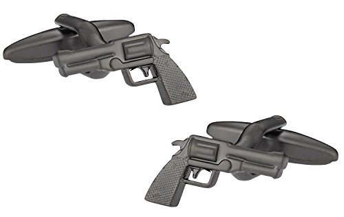 Gemelos Cuff-Daddy Revolver en Metal Gun con Caja miniatura 1