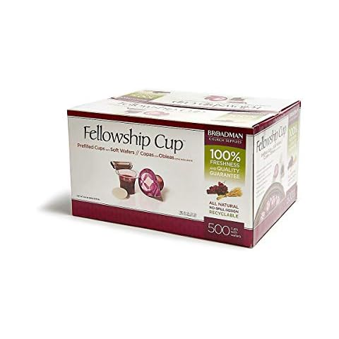 BROADMAN CHURCH SUPPLIES Pre-filled Communion Fellowship Cup, Juice and Wafer Set, 500 Count Cover