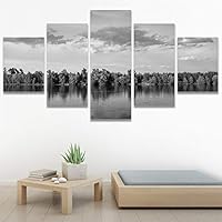 SIGNWIN 5 Panel Canvas Wall Art Skyline Sunset for Home Decorations Ready to Hang - 60