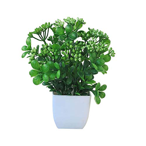 Whiie891203 Artificial Fake Flower Plants,1Pc Potted Artificial Flower Stage Arrangements Wedding Bouquets Decorations Floral Table Centerpieces for Home Kitchen Garden Party Grave DIY Decor Green