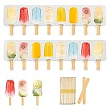 MOTZU 2 Pieces Ice Cream Bar Mold, Silicone Ice Pop Mould Popsicle Moulds,DIY Ice Cream Maker with...
