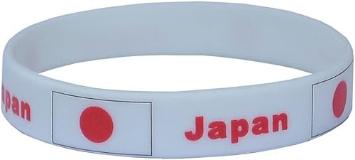 Pulsera de Japón de goma de silicona, bandera nacional del país, unisex, correa de muñeca deportiva, regalo de recuerdo, aficionado al fútbol,