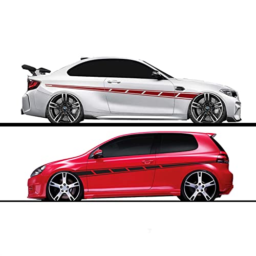 TURIM 2pcs/lot 300 x 14cm Both Sides Stickers Adjust Style Side Strip Bumper Car Wrap Vinyl Film Aut