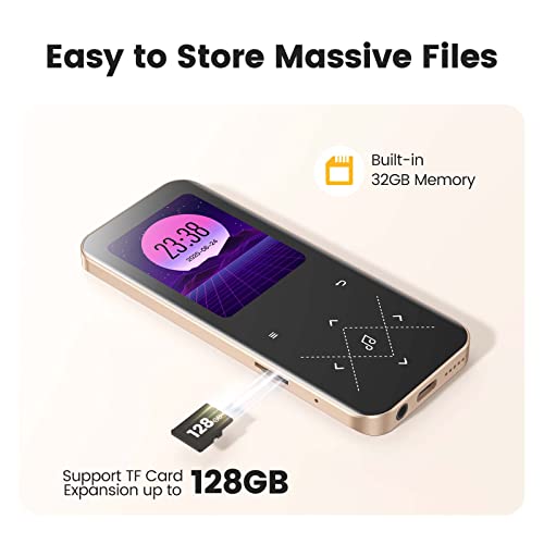 32GB MP3 Player with Bluetooth 5.3, AGPTEK A09X 2.4" Screen Portable