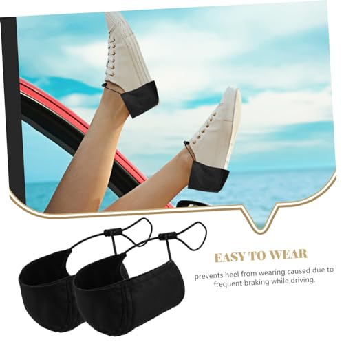 LIFKOME 2Pcs Wear Resistant Driving Shoe Cover Black Heel Protector for Brake and Throttle Easy to Wear Compatible with Flats and Wedges Heel Protection for Drivers3