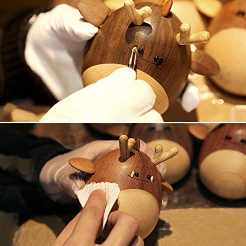 Caja de música de madera maciza tallada a mano para decoración sofisticada 8