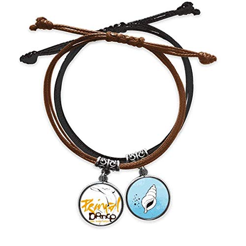 Pulsera cuero cuerda resistente Graffiti Street Music con cierre ajustable