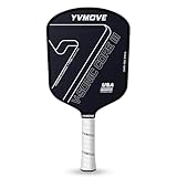 YVmove Pickleball Paddles for Advanced Players | Control & Power | Ti-Carbon Hybrid Face | V-Sonic III Kinetic Core 16MM | Large Sweet Spot | Mid-Weight | Extended Grip | USAPA (Black)