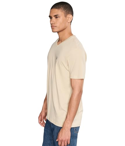Image of U.S. Polo ASSN. Men's Solid V‑Neck T-Shirt, Shoreline Tan, XX-Large