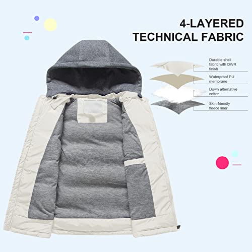 Pursky Girl's And Boy's Warm Puffer Vest Coat Water Resistant Sleeveless Jacket With Detachable Hood For 6-14Y #TOP3