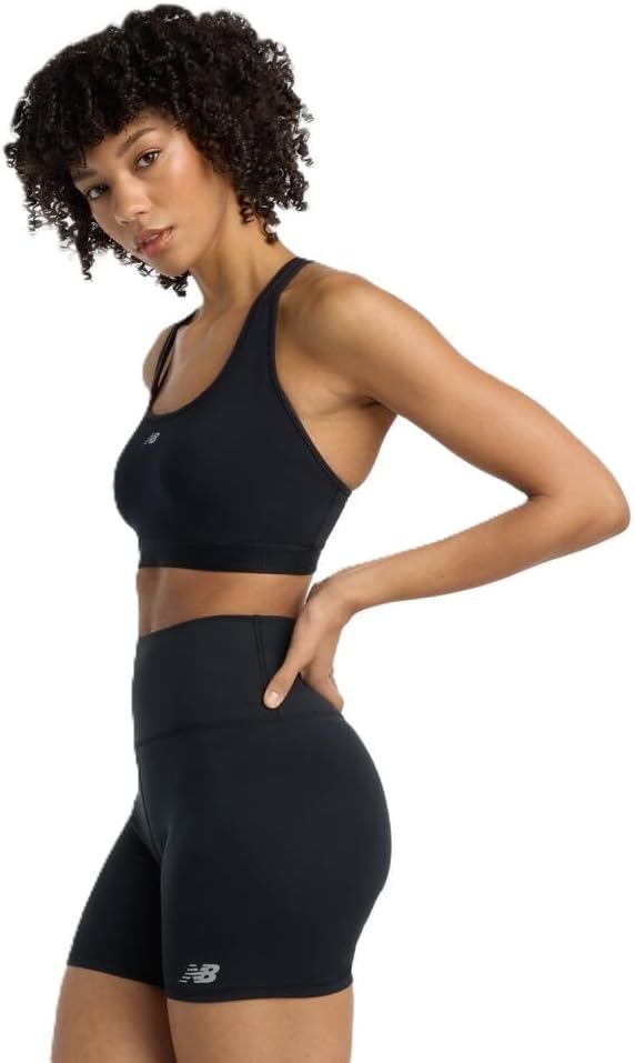 New Balance Women's NB Essential Run Bra, Black, XS (D-DD) - Image 2