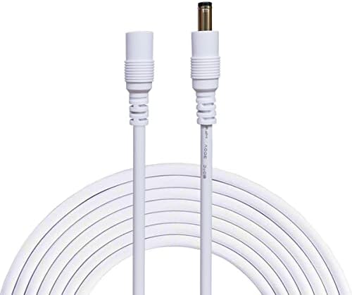 Liwinting 2m/6.56ft DC Extension Cable 5.5mm x 2.1mm Male to Female Connector, DC Power Cord Extension Cable for Power Adapter, 12V CCTV Wireless IP Camera, Monitors, Led - White