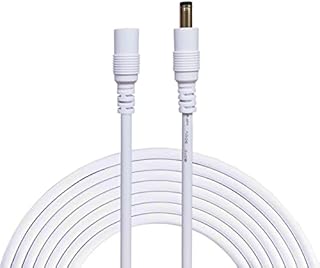 Liwinting 2m/6.56ft DC Extension Cable 5.5mm x 2.1mm Male to Female Connector, DC Power Cord Extension Cable for Power Adapter, 12V CCTV Wireless IP Camera, Monitors, Led - White