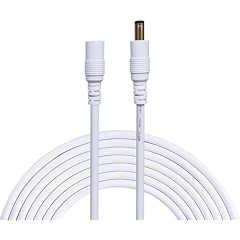 Liwinting 2m/6.56ft DC Extension Cable 5.5mm x 2.1mm Male to Female Connector, DC Power Cord Extension Cable for Power Adapter, 12V CCTV Wireless IP Camera, Monitors, Led - White Cover
